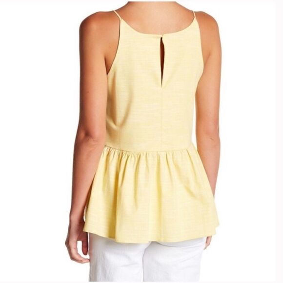 Harlowe & Graham Yellow Cotton Skirted Strappy Top - Picture 2 of 10